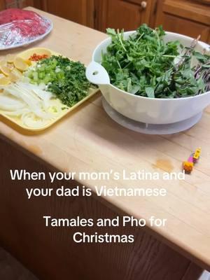 My moms Latina and my dad is Vietnamese so we get Tamales 🫔 and Pho 🍲 for Christmas.          Merry Christmas everyone 🎁🎄 #pho #tamales #christmas #family #latina #vietnamesefood 