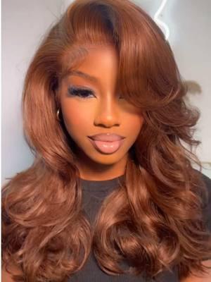 This Colorrrr 😍😍😍 please!!!!🔥🔥🔥 #chocolatebrownhair #brownhair #beginnerfriendly #newarrival #easyinstall　#bodywave #bombshellcurls #precurled #layeredhaircut #hairstyle #wiginstall #wigturorial #wigtok #ohmyprettywig #Christmas #protectivestyles #omprettyhair #viral 