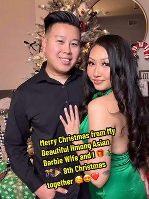 Merry Christmas from My Hmong Asian Barbie Beautiful Wife and I ❤️🙏🏻🙌🏻🎄🎊🎉🔥😍🥰. Our 9th Christmas together 🎁. Happy Holidays. #merrychristmas #asianbarbie #wife #couplestiktok #tiktokcouple #hmomg #hmoob #lao #laotian #laos #laohmongcouples #fypシ 