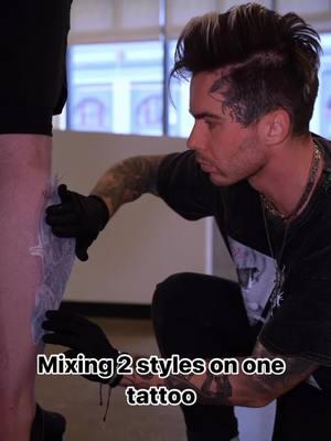 mixing 2 styels on one tattoo #tattoo#tattooing #tattooprocess