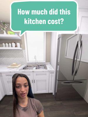 How much did you think these kitchen cabinets would cost? #kitchencabinets #cabinetsonabudget #kitchencost #whiteshakercabinets #cabinetcost #lilyanncabinets #greenscreenvideo #greenscreen 