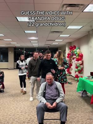 93 year old Grandpa Doug and his 22 grandchildren❤️🎄🤍🫶🏻👴🏻 #grandpa #christmas #challenge #guessthevoice #grandparents #trend #funny #grandchildren #games #fambam #jokes #voice #fyp #kc #funnymoments #christmastiktok #foryoupage #bigfamily 