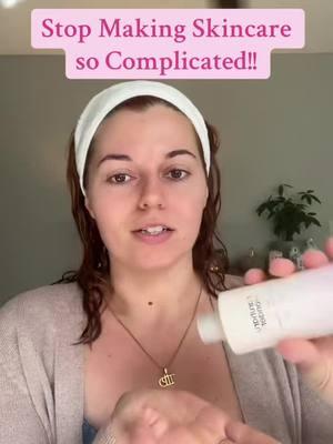 Skincare is complex but please stop making it more complicated than it needs to be 🤦🏼‍♀️ #acneproneskin #simpleskincare #barrierrepair #skinhealth #adultacne #damagedskin #overexfoliation #easyskincare #esthetician 