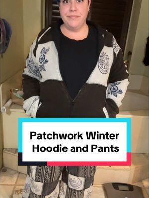 A fleece lined hoodie companion for my favorite pants! #karmanepalcrafts #hoodie #patchworkpants #patchworkhoodie #fleecelinedhoodie #TikTokShop 