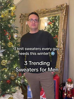 Men’s winter knit sweater must haves! #mensweater #mensfashion #winterfashion #winterfinds #newyearnewaura #fashionlookbook 