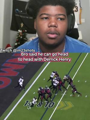 This dude thinks he can go head to head with Derrick Henry and tackle him #viral #fyp #im23shots #nfl #nflfootball #baltimoreravens #ravensflock #derrickhenry #lamarjackson 