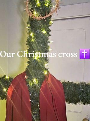 I am so proud of how our cross turned out!  #christmas #christmascross #Jesus #jesusisthereason #christmas2024 #oursavior #JesusBirthday #fyp #creatorsearchinsights 