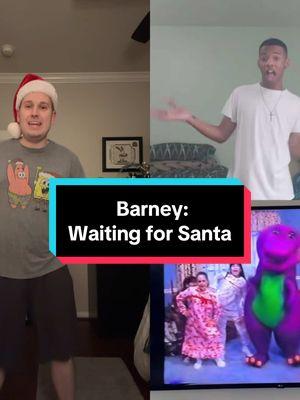 #duet with @Mike Santa is his NAME-MO! 🎅🏻 #barney #waitingforsanta #barneyandthebackyardgang #childhood #90s #christmas 