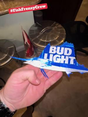 Help me explain to my neice that making this sailfish out of a beer can is pretty awesome…  She did a tarpon, a florida spiny lobster, and a flying fish too!  **DISCLAIMER** My neice made this before Bud Light became woke.. Which can of beer should I ask her to use next?  #fishfrenzycrew #budlightsailfish #sailfishbeercan #beercanart #art #arttok #sailfish #viral #trending 