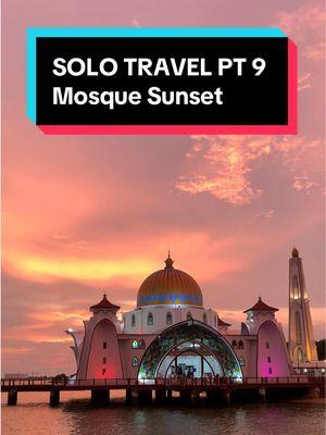 This may be the most beautiful sunset I’ve seen at Malacca Straits Mosque in Malaysia😍💕 #solotravel #solotraveler #traveldestinations #sunsets #travelasia 