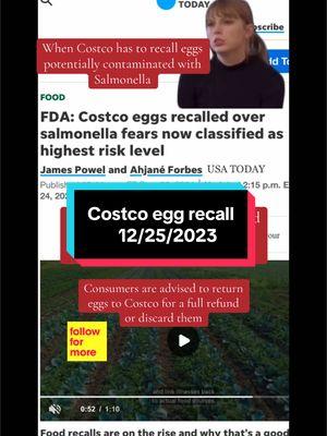 Merry Christmas and Happy Holidays! The FDA has initiated a Class 1 recall on eggs sold at Castro. There’s a high probability of contamination with Salmonella. #salmonella #eggs #costco #foodsafety #LearnOnTikTok #tiktokpartner #docsoftiktok #capcut #meme #memecut 