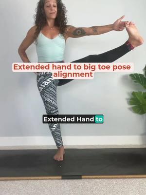 What’s the MOST important thing in Extended Hand to Big Toe Pose (aka Utthita Hasta Padangusthasana B)? Getting your leg as high as you possibly can? or Keeping your pelvis aligned? You might hear different things from different teachers, but as a Yoga teacher obsessed with understanding how we can use our practice to build strength and prevent pain, I vote for option B (keeping your pelvis aligned). If you’re just swinging your leg up for the ‘gram, you’re likely dumping into your flexibility, which won't feel great over time. 😖 Rather than trying to be Elastigirl, here's what you wanna do. 👉 Ground through your standing leg and hug that outer hip IN. 👉 Stand up as tall as you can and THEN take your leg out to the side. If your leg doesn't straighten out fully, that's okay! Focus on maintaining the strength of the pose, and your flexibility will come over time. Yoga can be confusing. Especially when every teacher says something different, knowing what you should be doing in class can feel impossible. If you’re ready to stop feeling confused and practice with confidence in any yoga class, I’ve got you covered! 🔴 Click the l!nk in my b!o to check out my No Bullsh*t Yoga Pose Library, where you'll learn in-depth cues, modifications, and progressions for more than 90 of the most common yoga poses! . . . #armbalancetraining #yogabalancepose #yogabalanceact #yogabreath #onandoffthemat #yogaforbeginners #flexibilitytips #yogapracticeeveryday #handbalancing #yogatips #learnyoga #handstandtraining #yogastrength #yogaflexibility . how to arm balance yoga, how to do handstand, crow pose yoga, balancing yoga poses, yoga arm balances for beginners, arm balance yoga class, learn yoga arm balance