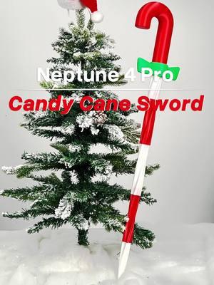 OK, here’s another retractable sword, pretty unique, I'll keep this one. Merry Christmas, people! Printer: Neptune 4 Pro  Model: Collapsing Candy Cane Sword Design by 3dprintingworld Model from Thangs #elegoo#elegooprinter#Neptune4pro#Elegoofilament#Elegooresin#3dprinting#3dprint#maker#DIY#satisfyingvideo#3dprinter#asmrvide#asmr#3dprintingasmr#meme#technology#Lifestyle#steam