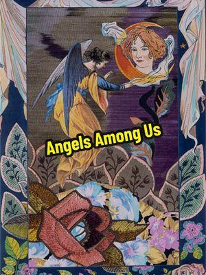 “The golden moments in the stream of life rush past us and we see nothing but sand; the angels come to visit us, and we only know them when they are gone.” ~George Elliot My Angel Art.  #angels #tapestry #life #gratitude #visions #dreams #art #amyzerner