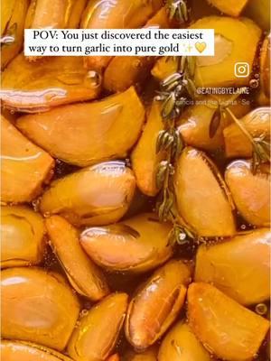 This Garlic Hack Will Change Your Life ✨💛 https://www.eatingbyelaine.com/garlic-confit/ for the recipe for this next-level dreamy garlic confit 🧄 Think soft, buttery cloves that melt in your mouth and turn every dish into something gourmet. The bubbling garlic? Absolutely hypnotic. Spreading it on thick, crusty bread? Total perfection. You NEED this in your life. It’s: 🔥 Ridiculously easy (just a few simple ingredients!) 🍞 Perfect for bread, pasta, roasted veggies, or literally anything 🧄 Peak flavor explosion Save this for your next cozy dinner or snack board moment. And trust me, that garlic oil? You’ll be drizzling it on EVERYTHING. Head to the blog for the full recipe—you’re going to be obsessed! #GarlicLoversUnite #EasyRecipes #VeganCooking #GarlicConfit