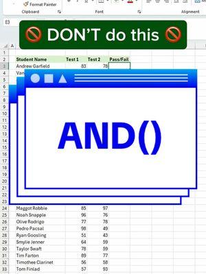 AND() in Excel‼️ #cheatsheets #excel #exceltips #googlesheets #spreadsheet #tutorial 