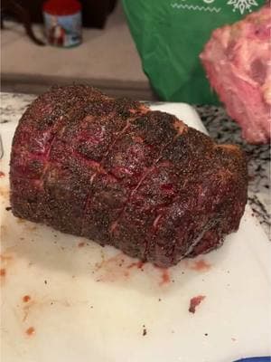 Just one little bite! #christmas #meat #shortstory #primevideo #primerib #beef #bbq #bbqtiktok #hungry #dinnertime #bite #perfect #fyp #viralvideo #abcxyz 