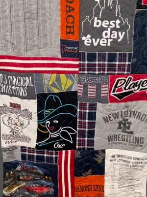 So many memories🖤#tshirtquilt #memorialblanket #shirtblanket #greif #siblinggrief #quilting 