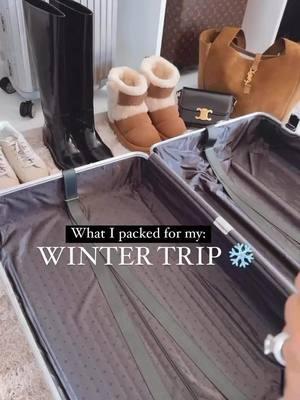 What I packed for my winter trip! Link in my bi0 and in the comments #courchevel #frenchalps #switerland #bags #travel 