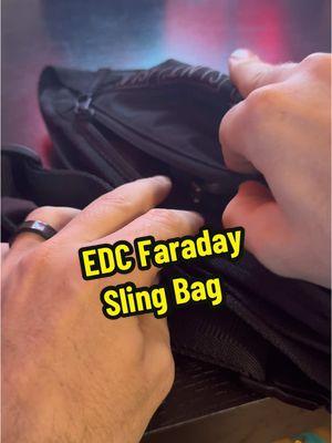 Check out this edc faraday sling bag. Perfect for preppers that actually want to be prepared for anything. #prepper #prepping #faradaybag #emp #solarflare #slingbag 