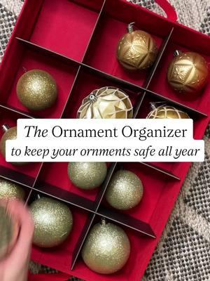 Comment "link" for links to this ornament organizer + more holiday storage products 🎄🎁 #HolidayStorage #HolidayOrganization #Christmas #OrnamentStorage