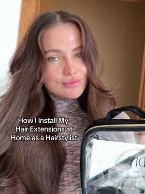 How I Install My Hair Extensions at Home as a Hairstylist✨ #diyhairextensions #easyhairextensions #diytapeinhairextensions #viralhair #viralhairextensions #athomehairextensions #diygirl #diybeauty #DIY #hairtransformation #hairstyle #hairextensionstutorial 