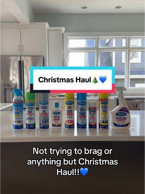 Here’s my Christmas Haul💙 Hope everyone had a happy and wonderful time🎄  #christmashaul #christmas #sprayway #spraywayclean #CleanTok #cleanwithme #cleaningproducts 