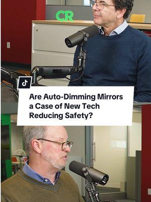 Are auto-dimming rearview mirrors in vehicles less safe than the old-school flip-up ones? Discover expert car ratings and reviews through the link in our bio. #cartok #carsoftiktok #carcommunitytiktok #autodimming 