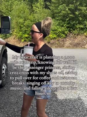 Hey, I always ask to drive and he says no. So, here we are at almost 9,000 miles total after traveling to Alaska and back, and I’m still the passenger princess.  Do you have the same toxic trait? #travel #passengerprincess #rvtravel #fulltimerv #truckcamper #truckcamperlife #travelcouple #emptynesters #travelprincess