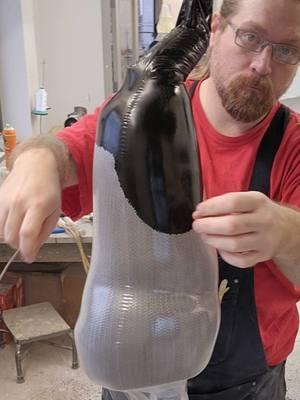 carbon fiber looks great with black resin #prosthetics #satisfying #lamination #black #resin #carbonfiber #carbon #prosthetiktok 