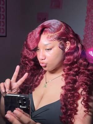 Such a bombshell 🔥😍 The color, the styling.. AMAZING!!!🍷 🔗same wig link in my bio ISHOW 99j Burgundy Color Deep Wave Human Hair 13x6 Lace Front Wigs🎉 #ishowhair #Christma #christmasgifts #gluelesswigs #transition #99jwig #beautifulhair #99jhair #deepwavewigs #curlyhair #cuthair #deepwavehair #amazing #trending #cute #humanhair #wiginstall #naturalhair #blackgirlmagic #hairstyle #wigs #hairstylist #slayqueen #hairvendor #fyp #hairstyles 