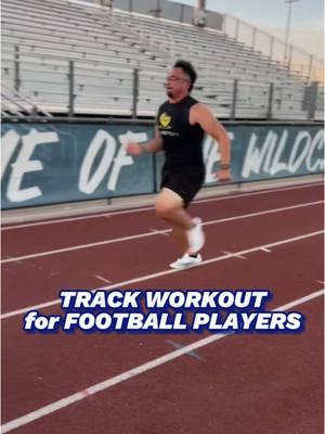 TRACK WORKOUT for FOOTBALL 🏈 Running on the track with spikes is just different.  With the bouncier surface and lighter shoes, I ran 1.5mph faster than I do on grass.  Make sure you get a lengthy warmup in before jumping into these exercises.  But also make sure you are fully recovered before each max effort sprint.  #speedtraining #trackworkout #sprinting #speedworkout #speed #speedandagility #footballtraining #football 