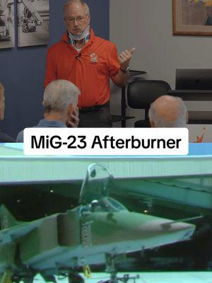 MiG-23 One Second to Full Afterburner...   Constant Peg pilot John Mann discusses the performance of the MiG-23 and how it's rapid transition from idle to afterburner impacted engine life and maintenance.   #behindthewings #wingsmuseum #wingsovertherockies #veterans #pilots #usaf #learntofly #aviation #avgeek #historybuff 