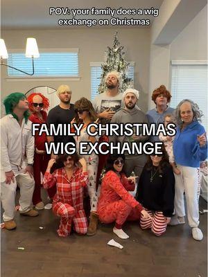 How did we get so lucky that our whole family is the same level of weird? 😂 10/10 recommend a wig exchange on Christmas instead of fancy gifts haha I haven’t laughed this hard in so long 😂💁🏼‍♀️ #whiteelephant #whiteelephantgift #christmasday #merrychristmas #funnychristmas #familychristmas #christmasparty #wig 