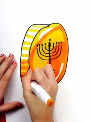 #HappyHanukkah, this Hanukkah gelt is so easy to draw, give it a try. Watch this and more from Art for Kids Hub on Ryan and Friends Plus. Link in bio #hanukkah #gelt #coin #draw #kids #family 