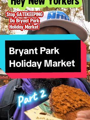 The Bryant Park Holiday Market, part of the iconic Bank of America Winter Village, is one of NYC's must-visit holiday spots. Located in the heart of Manhattan, between 40th and 42nd Streets and Fifth and Sixth Avenues, this market features over 170 unique vendors offering everything from artisan crafts to festive treats. With its open-air rink, cozy igloos, and vibrant holiday shops, it's the perfect place to soak in the season. In this Part 2, I explored more of what the market has to offer. Whether you’re there to skate, shop, or snack, Bryant Park’s Winter Village is where New York City holiday magic comes to life. If you haven’t been yet, it’s open until January 5th, 2025, so make sure to check it out! #BryantPark #HolidayMarket #NYCChristmas #WinterVillage #FoodExploration #CulturalFoodie #caresnone 