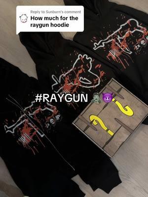 Replying to @Sunburn  Mystery Box Hoodies OUT NOW! only 10 raygun hoodies in the WORLD 😈  #backbling #clothingbrand #y2k #fashion #fyp #fashiontiktok #hoodie 