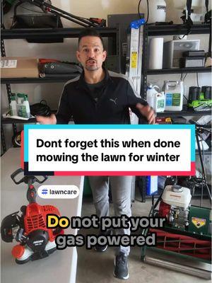 Storing your lawn mowing tools for the winter? Don’t forget the fuel sitting in the tank! Here’s why, as well as two ways to handle it so your mower is ready to go next Spring #lawncare #lawnmaintenance #lawnmower #lawnmowing @California Trimmer @stabilbrand 