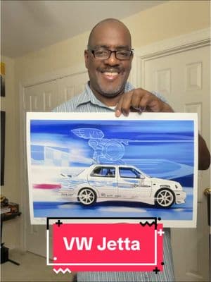 My new movie car print of Jesse’s VW Jetta. #vwjetta #fastandfurious #printart #moviecar #artistsoftiktok #fyp