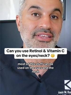 Did you know you can use retinol and vitamin C serums on your eyes and neck? Dr. K breaks it down: Many people think these areas are too sensitive for high-strength products, and if the concentrations are too high, that’s true—they can cause irritation. But with the KaramMD Trifecta, it’s different! ✨ Quench has the right amount of vitamin C, and Illuminate features microdosed retinol, making both gentle enough for twice-daily use on the entire face, eyes, and neck—no separate creams needed 👏 Upgrade your routine with safe, effective skincare that delivers maximum results. Learn more at the link in bio 🔗 #karammdskin #antiagingskincare #antiaging #skincareroutine #skincaretips #SkinCare101 