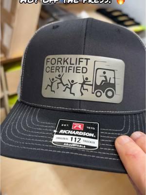 Did you grab one yet??? Leatherette patches are custom laser engraved and permanently affixed using a heat press. Hats are popular Richardson 112 trucker style with adjustable SnapBack closure. We also carry Evolve ponytail hats, FlexFit, and Flat Bill. Check out our TikTok shop for more styles and designs!  #TikTokShop #hat #forklift #forkliftoperator #forkliftcertified 