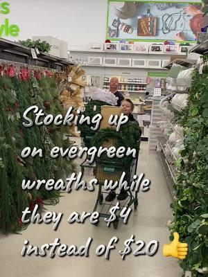 Gotta recruit the whole family for this trip 😂 BTW it isnt hoarding if you use it. It’s just smart buying! #wreathmaking #wreathsfordoor #wreathmaker #christmasdecor #etsysmallbusinesstiktok #etsytiktok #evergreenwreath 