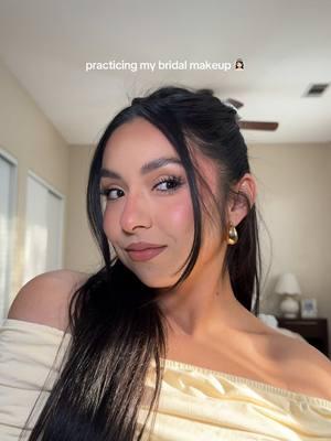 GIRLS I am so happy how it turned out but I am determined to do my own makeup for my wedding 🥺🫶🏽 Going to change a few things but this was my first attempt 🤭not only will it save me money but it’s my therapy 🤧 #2026bride #bridaltiktok #bridetobe #bridalmakeup #bridalmakeuplook #weddingtiktok 