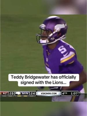 From winning a state championship as a high school head coach to backing up Jared Goff in only 10 days 💪  #teddybridgewater #detroitlions #qb #nflnews #vikings 