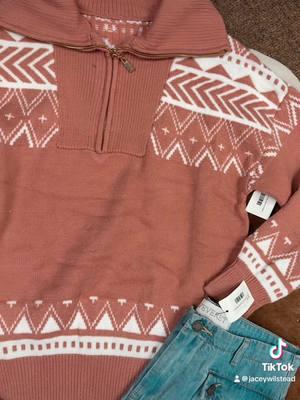 Love this new quarter zip sweater! Shop pricklysweet.com for our new arrivals! #westernboutique #westernfashion #westernwear #boutique #quarterzipsweater #sweater 