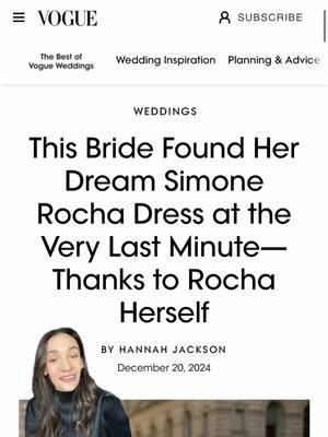 Our wedding is in Vogue Weddings!!! So unexpected and honored our humble little city hall wedding was featured. More over on substack about plannint, costs, ect. #voguewedding #vogue  #nycwedding #simonerocha 