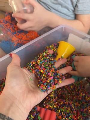 Let the kids dig into it! They LOVE it! #sensoryactivities #fyp #foryou #kidtok #kidsactivities #sensoryfinds #momtok #sensorybin #pluffle 