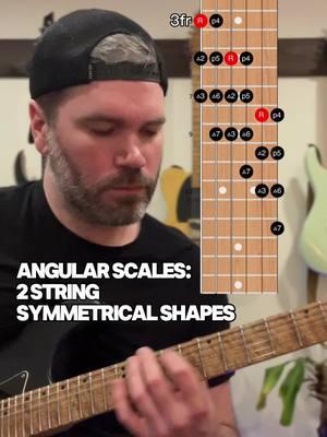 Breaking out of the box with Angular Scales | 2 String Symmetrical Shapes. There are a lot of labels for scales like these. I think of them as 2 string symmetrical shapes because it points out the symmetry that is occurring within the shapes. These are great tools for creating long flowing licks. I’ve included free tabs and a written breakdown on my Patreon. Link in bio. There are also more paid lessons available on my Patreon that show how you can use these shapes to craft your own licks as well as how you can apply the same concept to pentatonics and triads. #kiesel #kieselguitars #guitar #guitars #guitarlesson #guitarlessons #lesson #music #musiceducation #eductaion #learn #learning #teach #foryou #foryoupage #guitarsolo #guitarlick #guitarlife #playguitar #learnguitar #guitarist