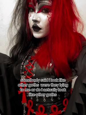 to be fair though most goths get inspo from the same things 😞#hispanicgoth #pocgoth #tradgothmakeup #goth #gothicmakeup #redgoth #tradgoth #gothmakeup #gothic #alt #fyp#il0vemcr