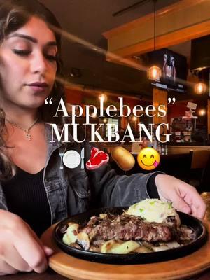 idc I love me some Applebees😂#mukbang #mukbangeatingshow #eatingshow #foodies #foodtiktok #FoodTok #eatwithme #steak #garlicmashedpotatoes #applebees #fyp 